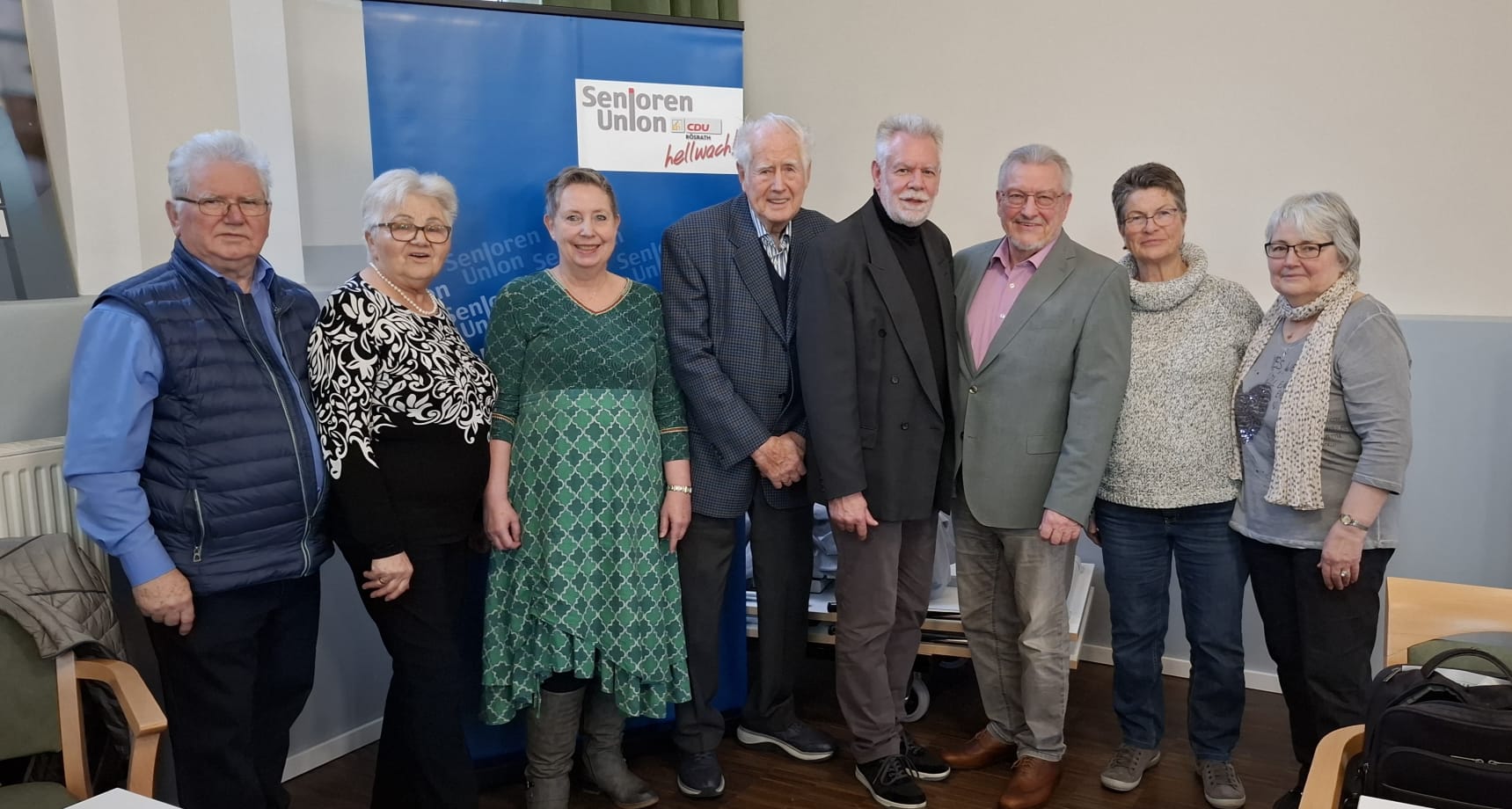 Vorstand der Senioren - Union Rsrath: (von links nach rechts) Kuczera, Kuczera, Grnhage-Tischhuser, Kraus, Tischhuser, Thorwart, Naurath, Dutz 